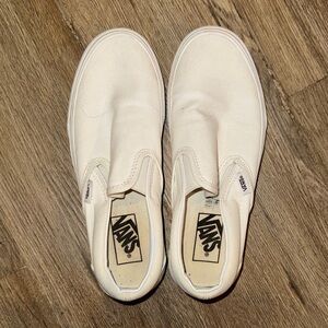 Vans Cream Slip-On Shoes